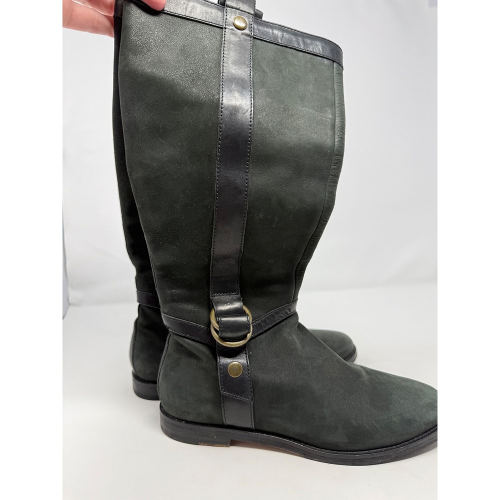 Cole Haan Nike Air Womens 7B Dark Green Suede Leather Riding Boots D32274